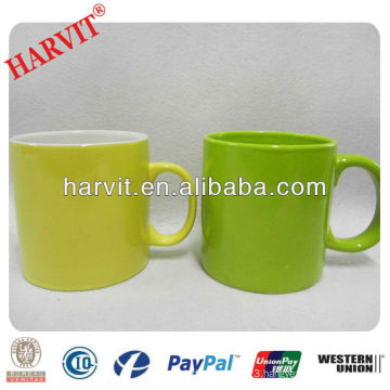 Straight Round Ceramic Mug/Two Tone Color Glazed Porcelain Mugs/Good Quality Stoneware Water Cups Drinkware